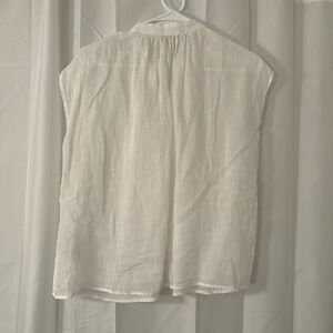 Banana Republic sheer white button up blouse.
